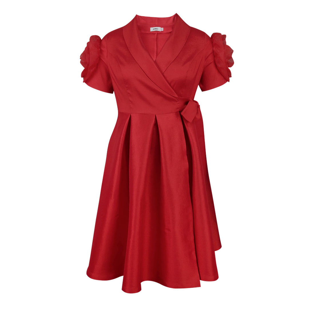 Damen Wickelkleid mit voluminösen Puffärmeln Echo Archiv