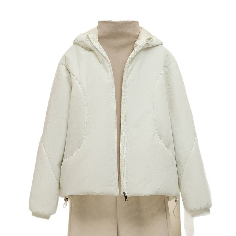 Damen gesteppte Kapuzenjacke mit kurzem Boxy‑Schnitt, verstellbarem Saum und wärmender Wattierung – Célinea