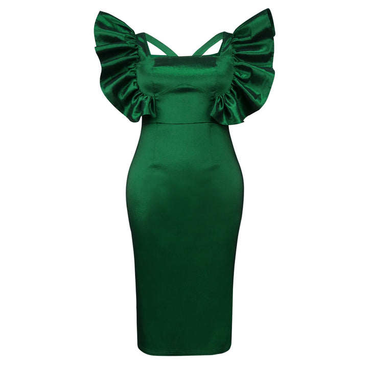 Damen Elegantes Midikleid mit voluminösen Puffärmeln Echo Archiv