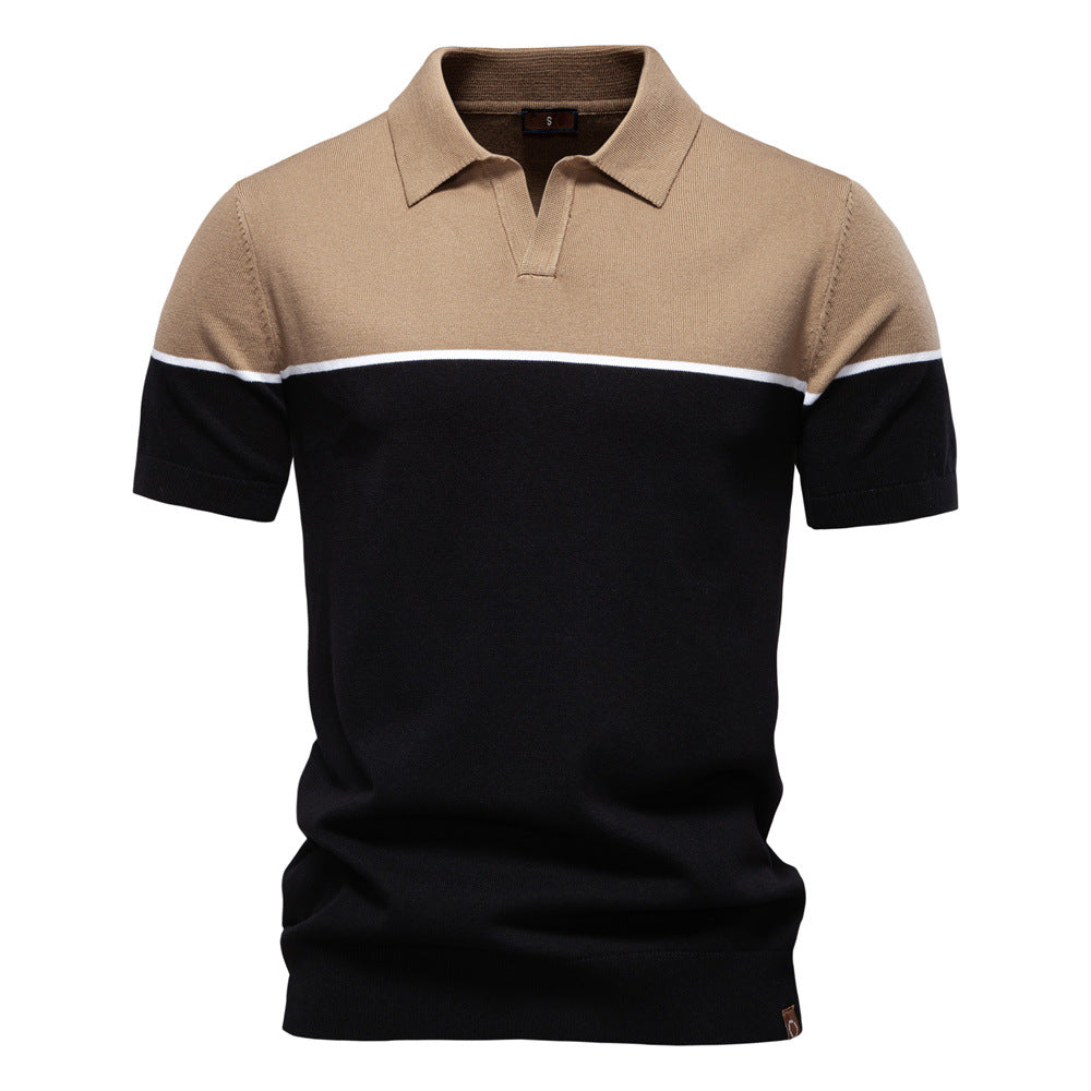 Herren Polo-Shirt mit kontrastierendem Farbblockdesign und hochwertiger Piqué-Textur Echoarchiv