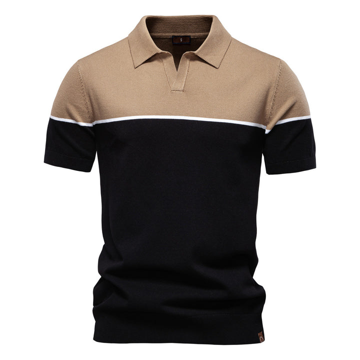 Herren Polo-Shirt mit kontrastierendem Farbblockdesign und hochwertiger Piqué-Textur Echoarchiv