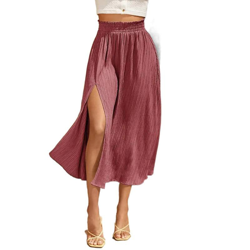 Damen Maxirock mit eleganter Asymmetrie und hohem Schlitz Echo Archiv