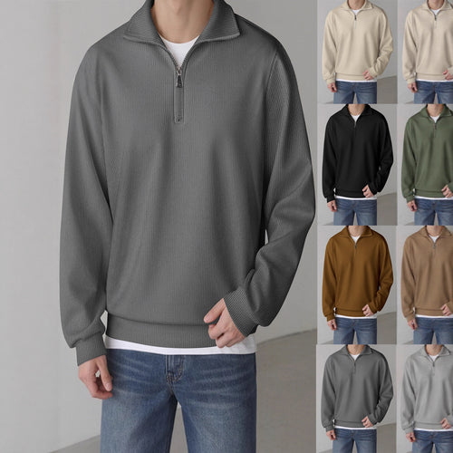 Herren lässiger Pullover mit halbem Reißverschluss Echoarchiv