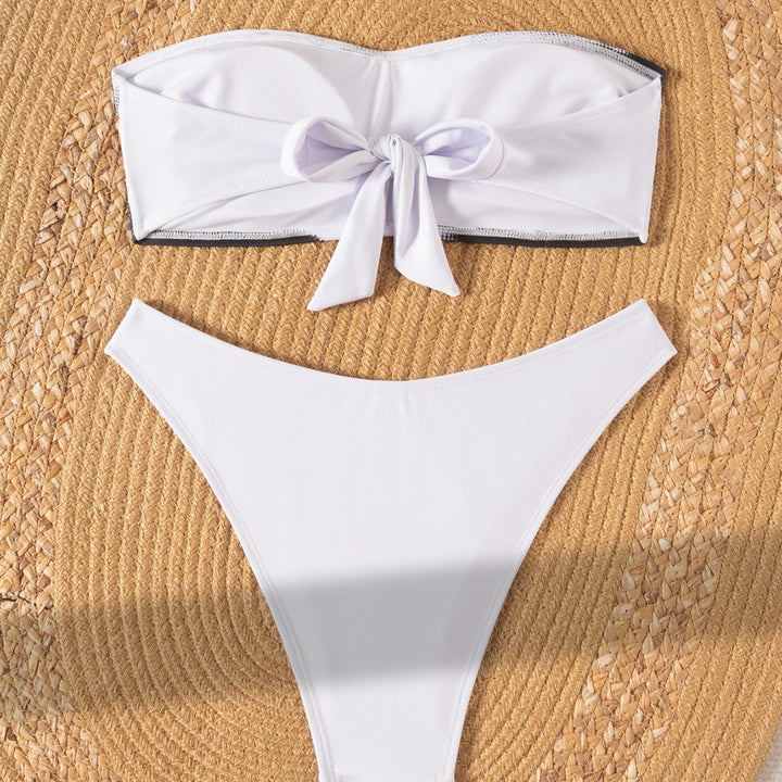 Damen Bandeau-Bikini mit kreativem Druck Echo Archiv