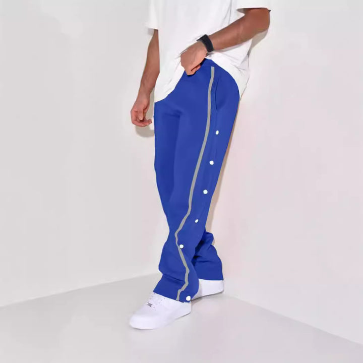 Herren Sweatpants mit praktischen Druckknöpfen und seitlichen Streifen Echoarchiv