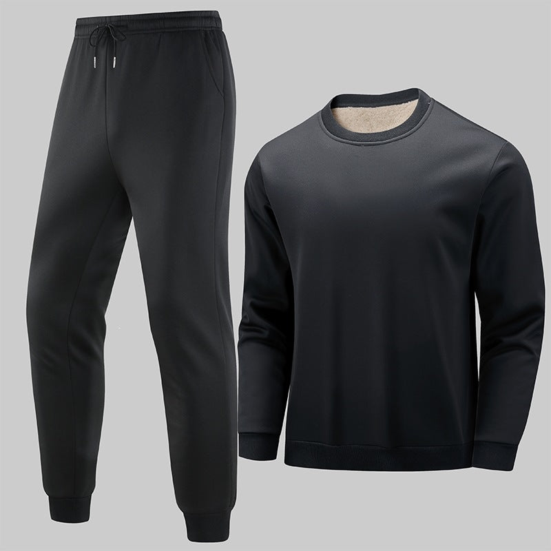 Herren Thermo‑Fleece Lounge‑Set mit Rundhals-Pullover & tapered Jogginghose Echo Archiv