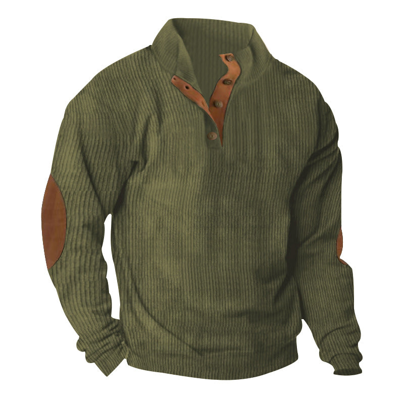 Herren Modischer Pullover mit Stehkragen und Kontrastakzenten Echoarchiv