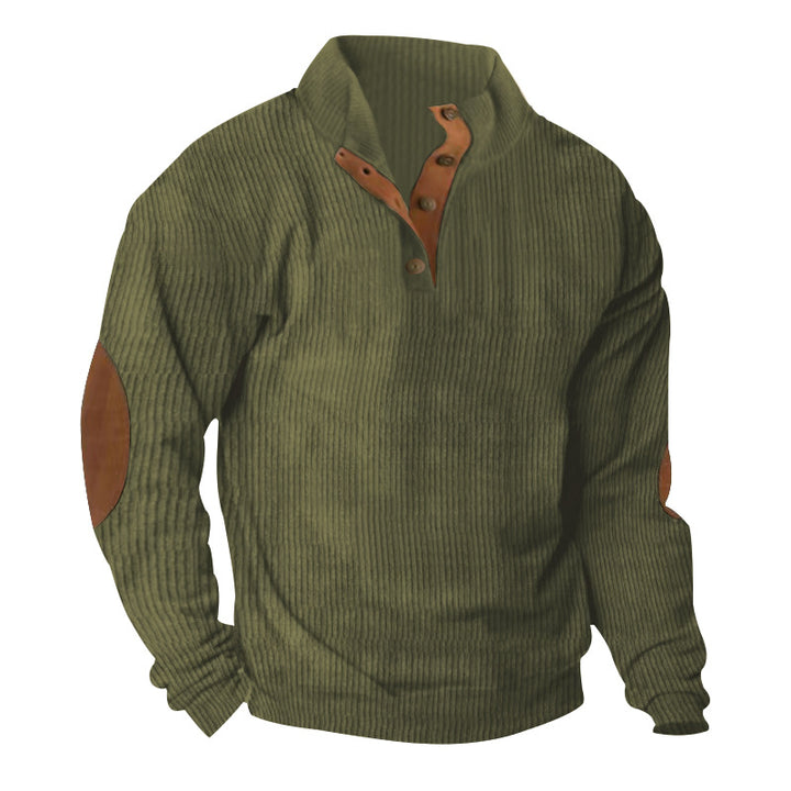Herren Modischer Pullover mit Stehkragen und Kontrastakzenten Echoarchiv