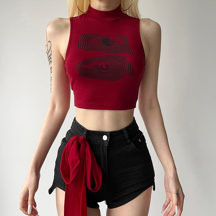 Damen Sportliches Crop-Top Echo Archiv