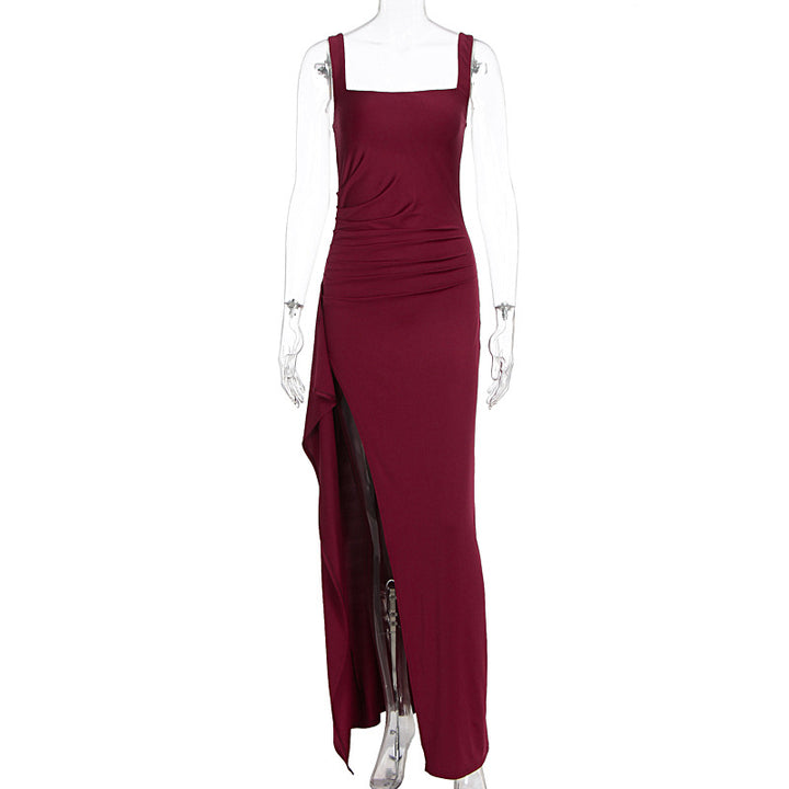 Damen Elegantes Maxikleid mit seitlichem Schlitz und raffinierten Raffungselementen Echo Archiv