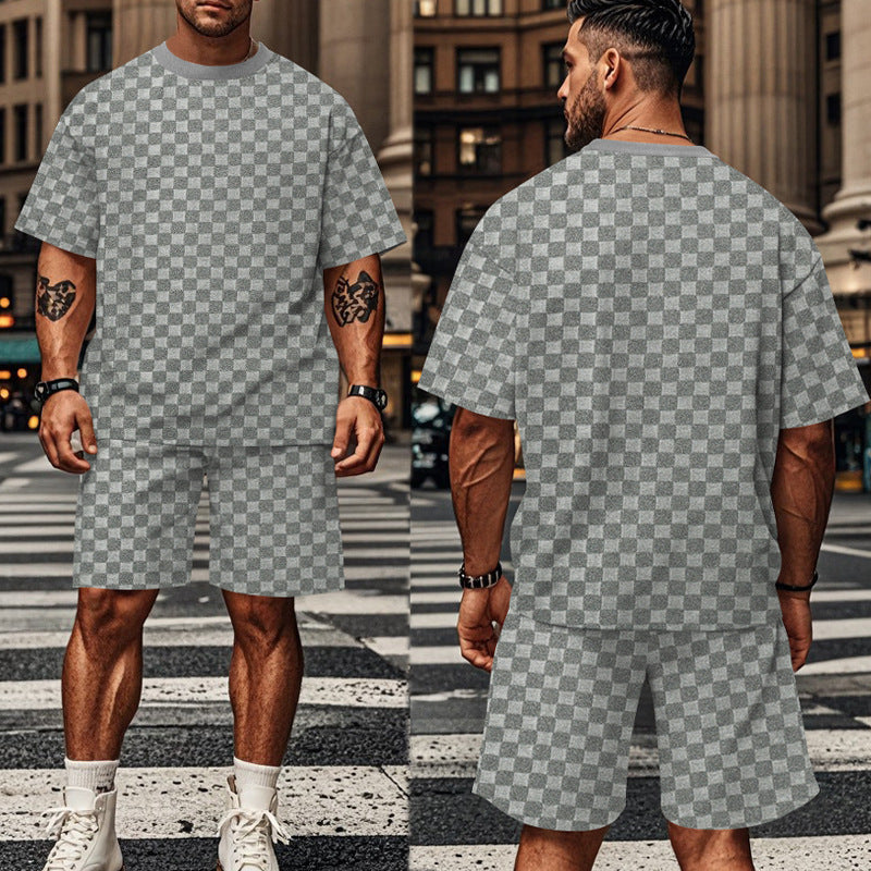 Herren lässiges Kurzarm-Set mit bequemer Passform und stylischem Design Echoarchiv