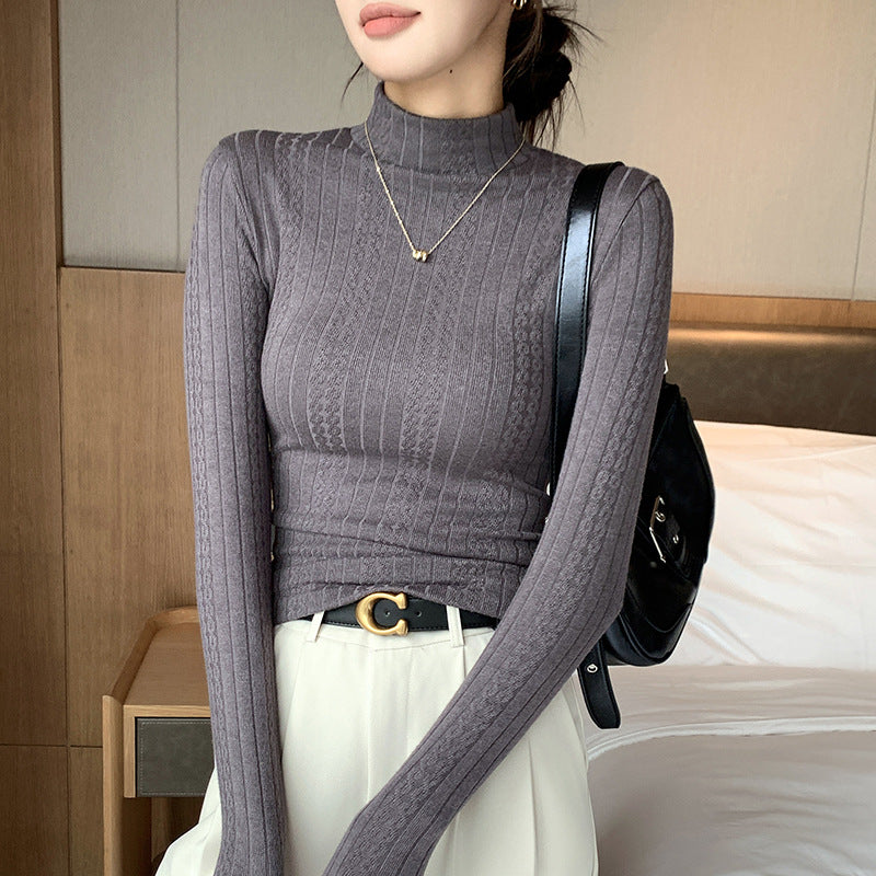 Damen Elegantes Langarm-Ripp-Oberteil Echo Archiv