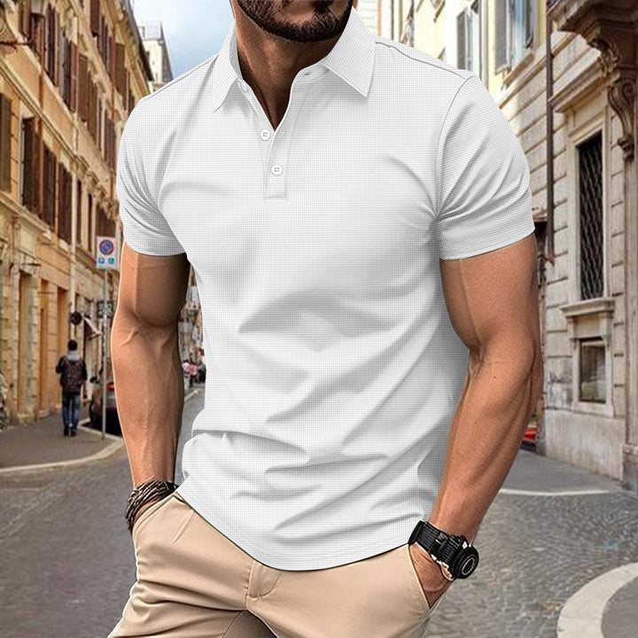 Herren modisches Kurzarm-Poloshirt mit strukturiertem Design Echoarchiv