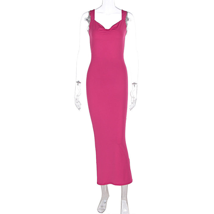 Damen Elegantes Maxikleid mit tiefem Ausschnitt und hochwertigem Stoff Echo Archiv