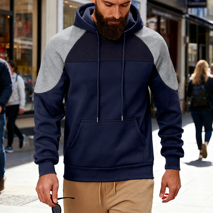 Herren sportlicher Kapuzenpullover mit strukturierten Ärmelpanels Echoarchiv