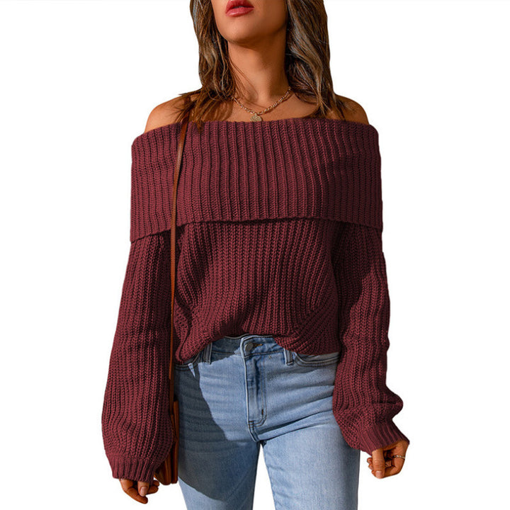 Damen nan weiter Off-Shoulder Grobstrickpullover mit überschnittener Schulterpartie und ballonärmeln Echo Archiv