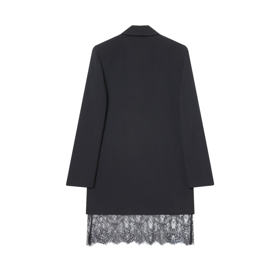 Damen nan taillierter Longblazer mit spitzensaum und Pattentaschen Echo Archiv