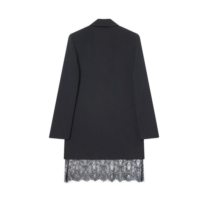 Damen nan taillierter Longblazer mit spitzensaum und Pattentaschen Echo Archiv