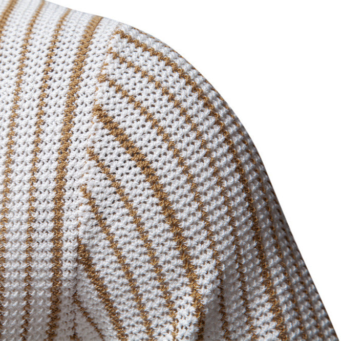 Herren Kurzarm-Poloshirt mit modernem Strickmuster und stilvollem Kragen Echoarchiv