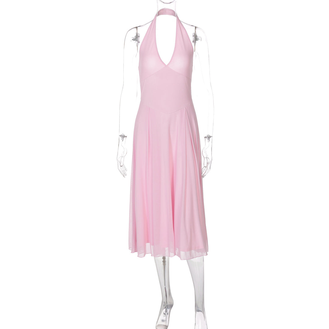 Damen Halter Maxikleid mit fließendem Schnitt Echo Archiv
