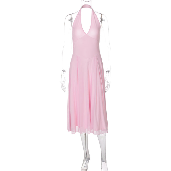 Damen Halter Maxikleid mit fließendem Schnitt Echo Archiv