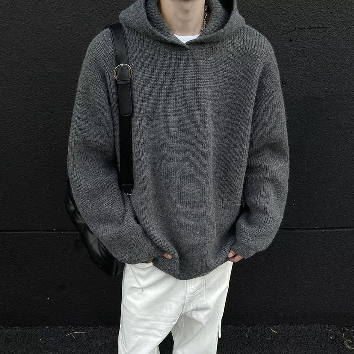 Herren Grobstrickpullover mit Hoodie Echoarchiv