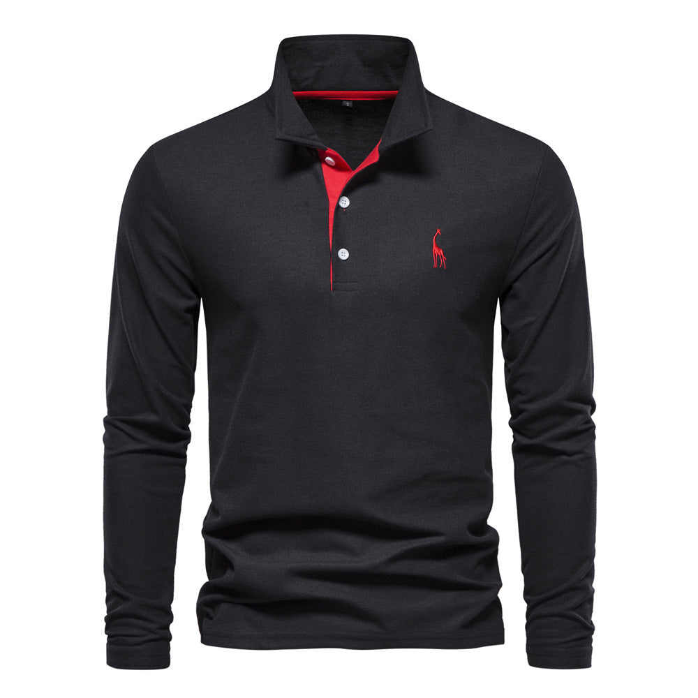 Herren Langarm Poloshirt mit modernem Kragen und atmungsaktiver Baumwollqualität Echoarchiv