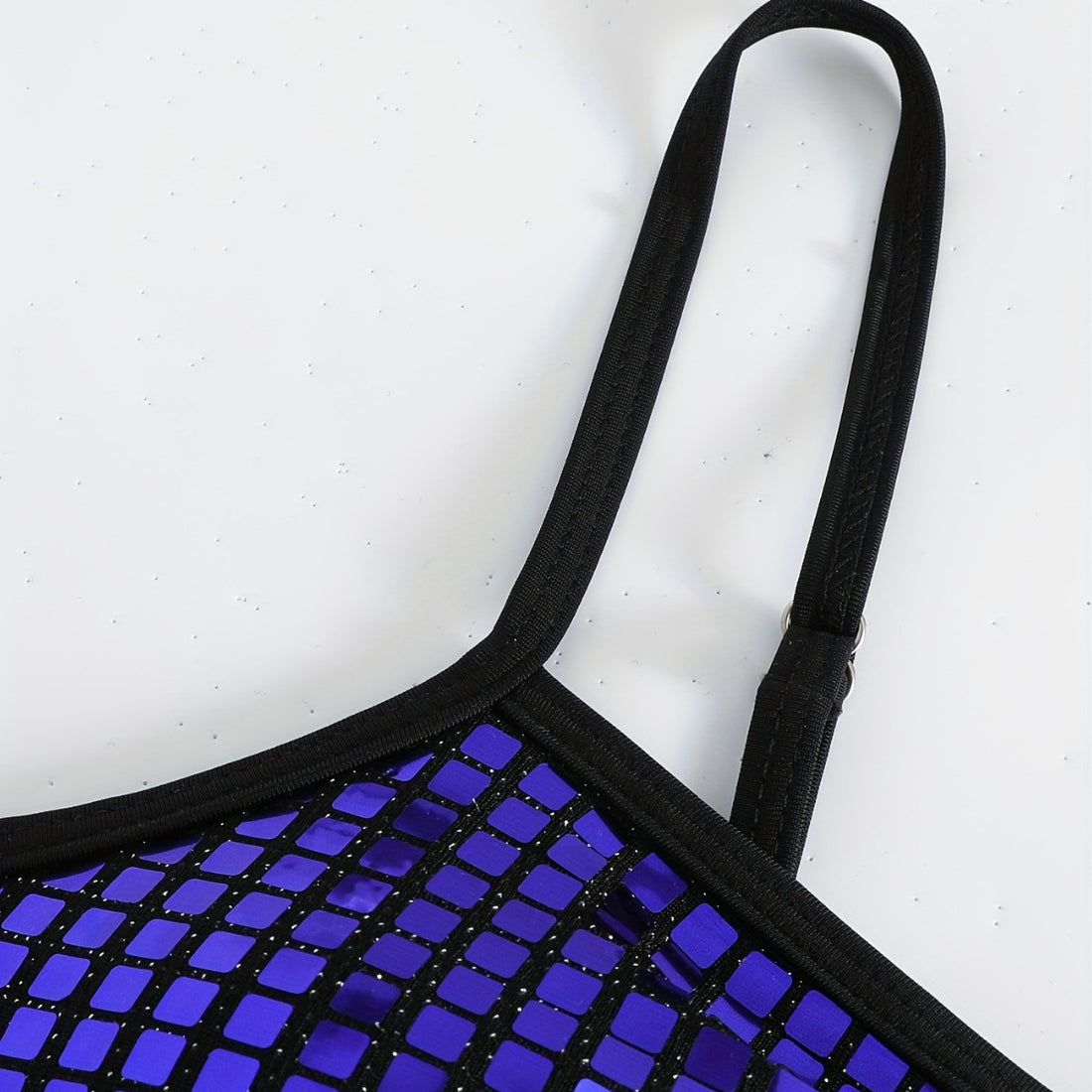 Damen Crop-Bikini-Top mit glitzerndem Netzdesign – Maréssa