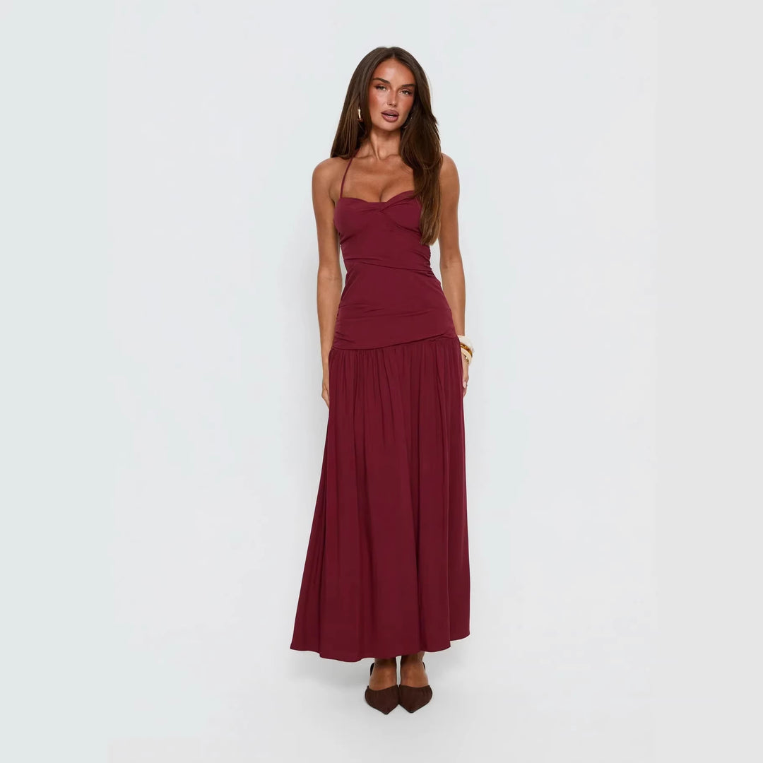 Damen Maxikleid mit Punktedesign und asymmetrischem Schnitt Echo Archiv