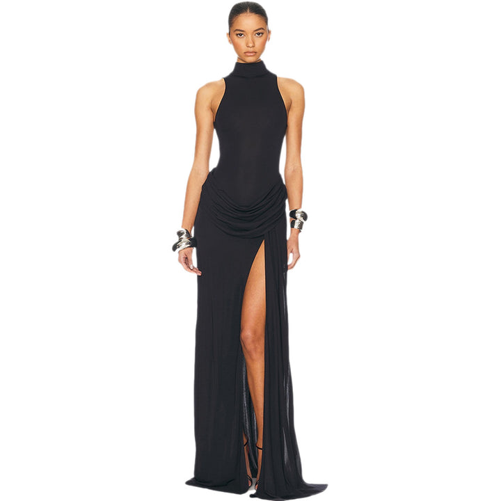 Damen Maxikleid mit figurbetontem Schnitt und elegantem Drapierungselement Echo Archiv