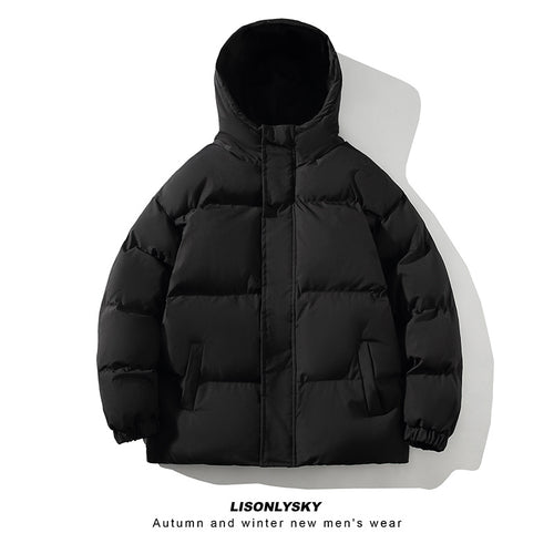 Herren gesteppte Winterjacke mit hohem Kragen und seitlichen Taschen Echoarchiv
