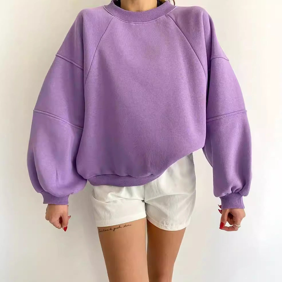Damen Komfort-Loungewear Kombination Oversize-Sweatshirt mit High-Waist Biker-Shorts Echoarchiv