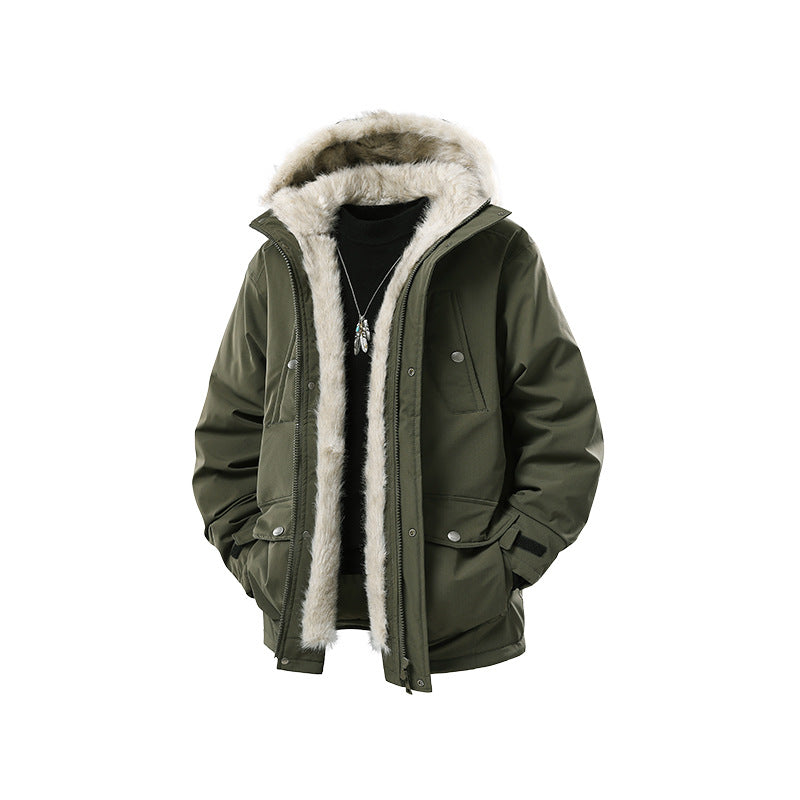 Herren Gefütterte Winterparka mit Kunstfellkapuze und Thermofutter, wind- und wasserabweisend Echo Archiv