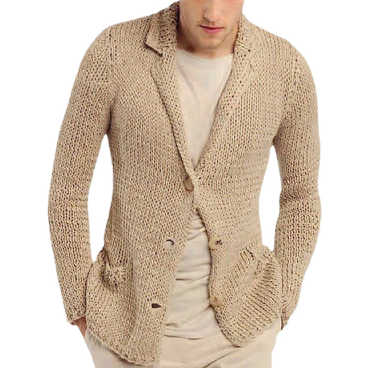 Herren Strickblazer mit natürlichem, rustikalem Design und praktischen Taschen Echoarchiv