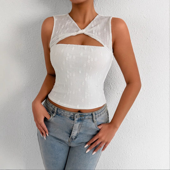 Damen Cut-Out Top mit geknotetem Design Echo Archiv