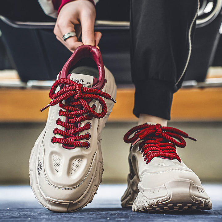 Damen klobige Plateausneaker mit perforiertem Obermaterial gepolstertem Knöchelkragen und griffiger Wellenlaufsohle Echo Archiv