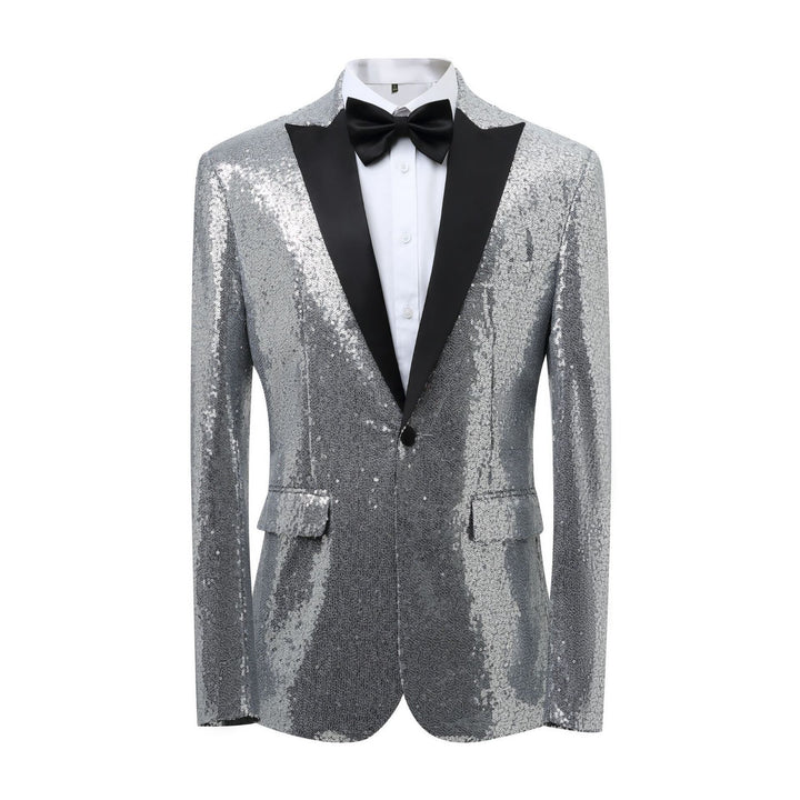 Herren Glamouröser Pailletten-Smokingblazer Echoarchiv