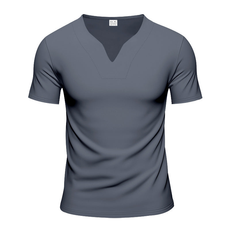 Herren Sportliches V-Ausschnitt T-Shirt aus atmungsaktivem Material Echoarchiv