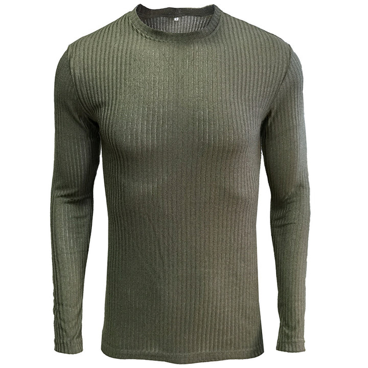 Herren Rippstrick Langarmshirt mit Rundhalsausschnitt Echoarchiv