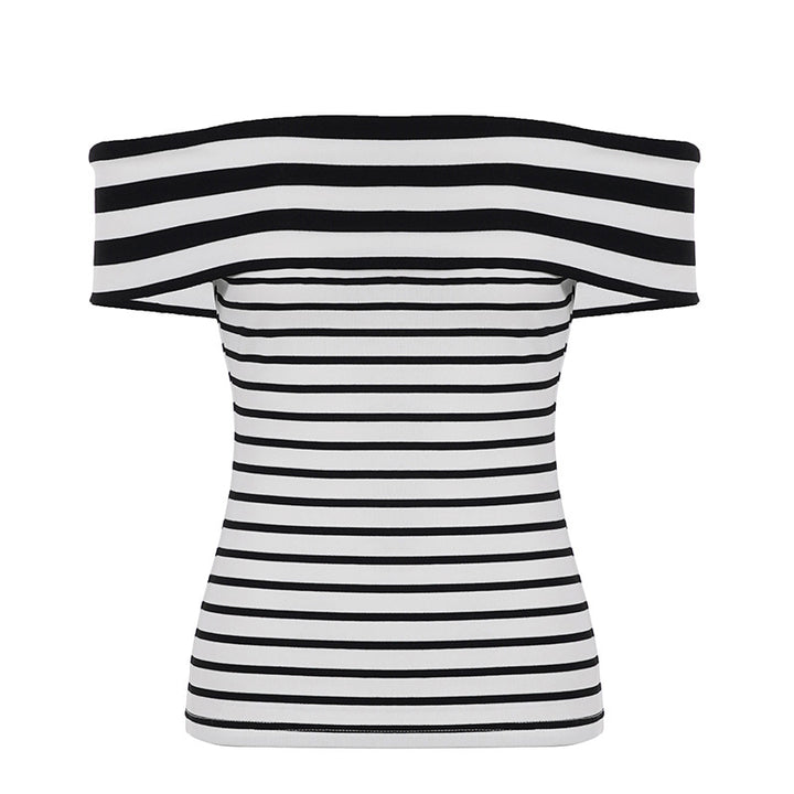 Damen Off-Shoulder Streifenoberteil Echo Archiv