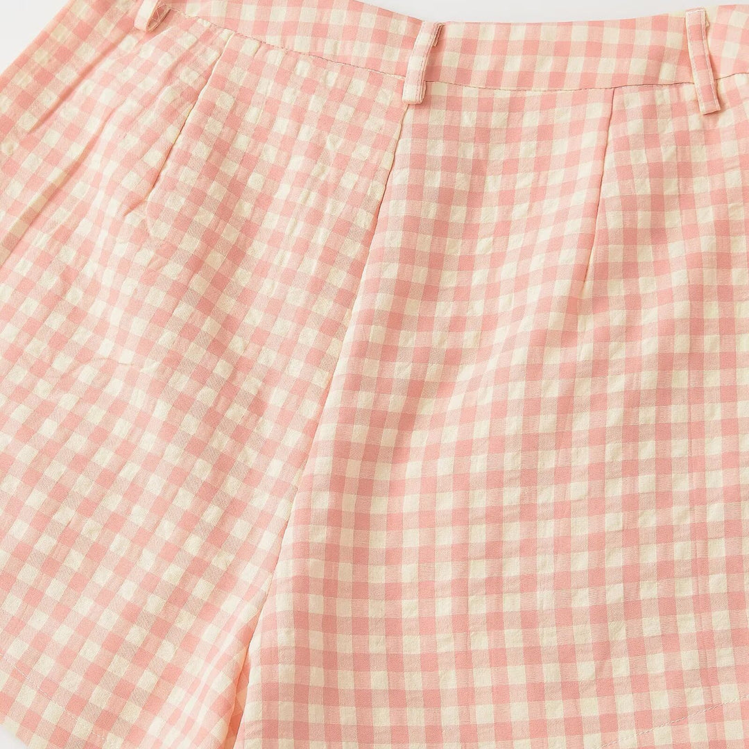 Damen Karierte Shorts mit hohem Bund und schickem Schnitt Echo Archiv
