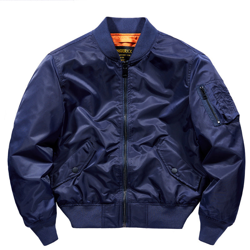 Herren Kurz geschnittener Flieger‑Blouson mit Nylonaußenlage und Rippbündchen – Brevano