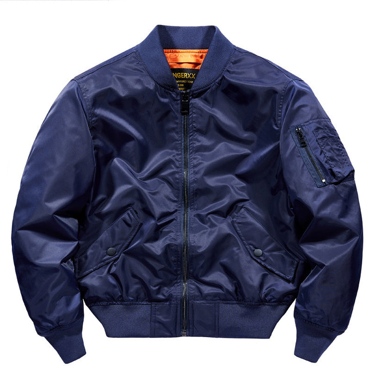Herren Kurz geschnittener Flieger‑Blouson mit Nylonaußenlage und Rippbündchen – Brevano