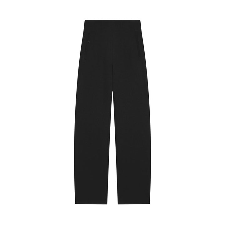 Damen Hochtaillierte weite Stoffhose mit geradem Bein und verdecktem Bund Echo Archiv