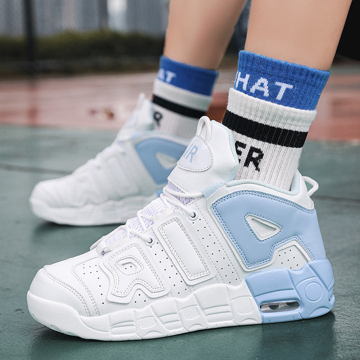 Unisex hochwertige Streetball-Sneaker mit perforiertem Obermaterial, verstärkten Overlays und gedämpfter Wellen-Zwischensohle – Norré