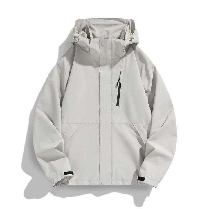 Damen Wasserabweisende Kapuzen‑Übergangsjacke mit verstellbarer Kapuze, verdeckter Frontblende und Multifunktionstaschen Echo Archiv