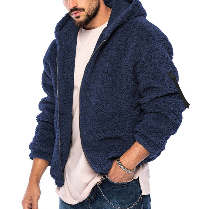 Herren kuschelige Fleecejacke mit Kapuze Echoarchiv