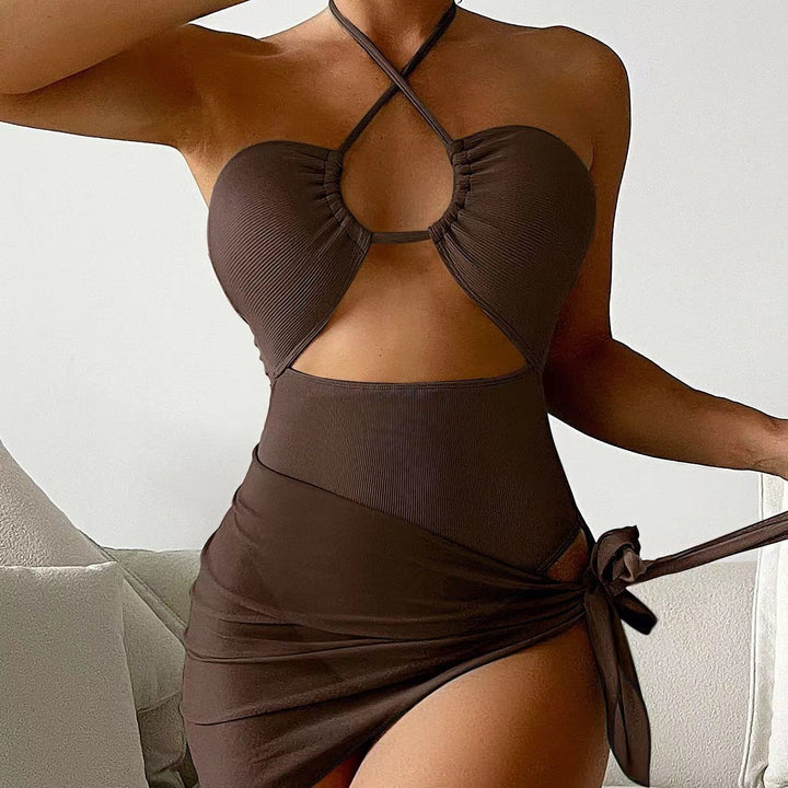 Damen Cut-Out Badeanzug mit Chic-Rock-Design und elegantem Knotendetail Echo Archiv
