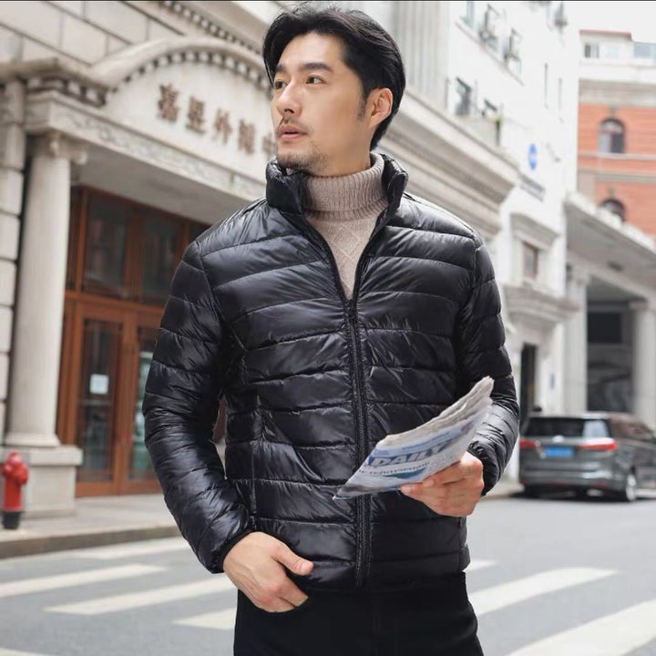 Herren Ultraleichte gesteppte Kapuzenjacke mit windabweisender Hülle und Kompaktpackfunktion Echoarchiv