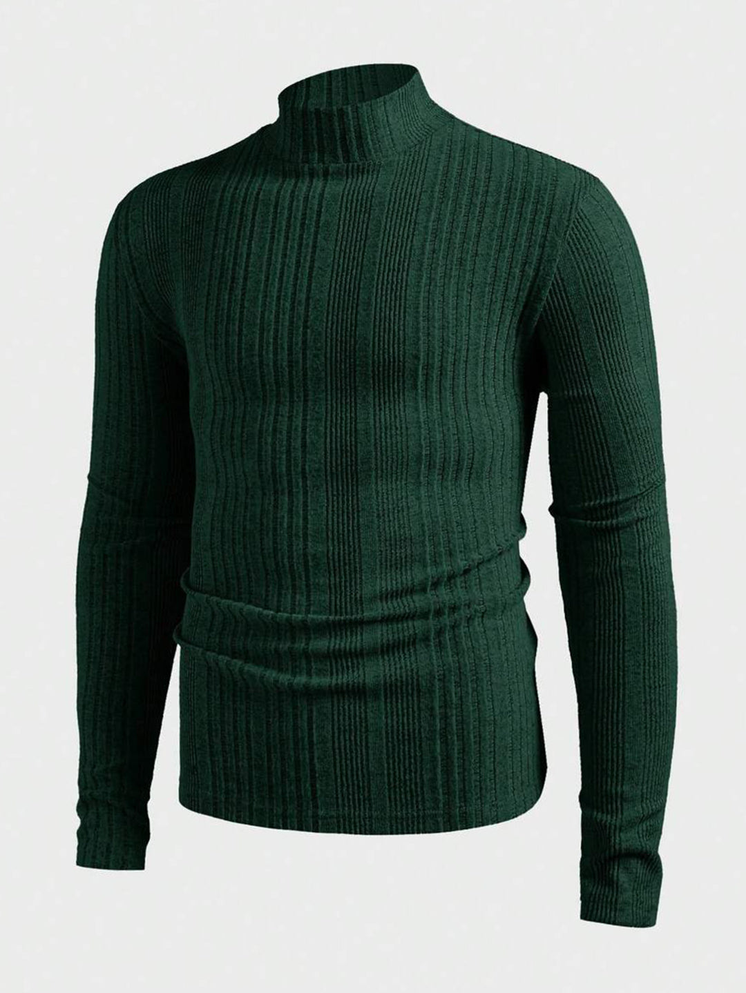 Herren Strickpullover mit hohem Kragen und Rippstruktur Echoarchiv